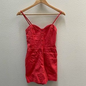 A&F Red Button-Down Romper